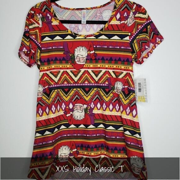 Lularoe Classic T XXS Christmas Santa NEW - Picture 1 of 1